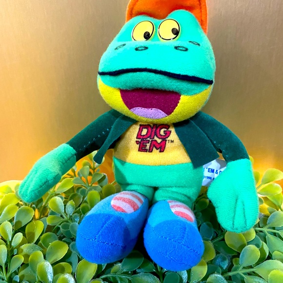 KELLOGGS DIG EM FROG VINTAGE 1998 HONEY SMACKS CEREAL PLUSH 6” - Picture 3 of 10